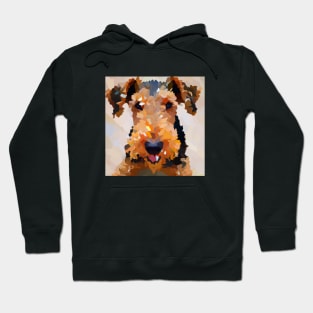 Cute Airedale Terrier Dog Watercolor Painting Artwork Hoodie